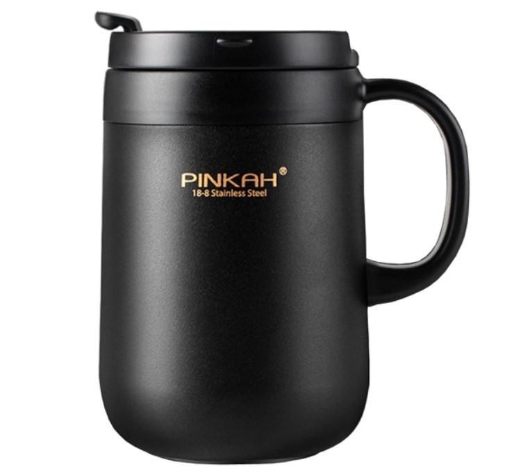 Термокухоль з ручкою Pinkah PJ-3523-L 460 мл Чорний (018685)