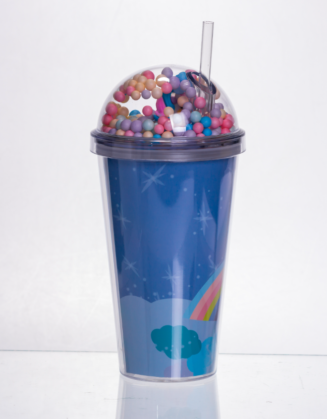 Склянка багаторазова Єдиноріг з кришкою та трубочкою 400 мл Синій (HP-18-2BL) - фото 2 Склянка багаторазова Єдиноріг з кришкою та трубочкою 400 мл Синій (HP-18-2BL) - фото 2