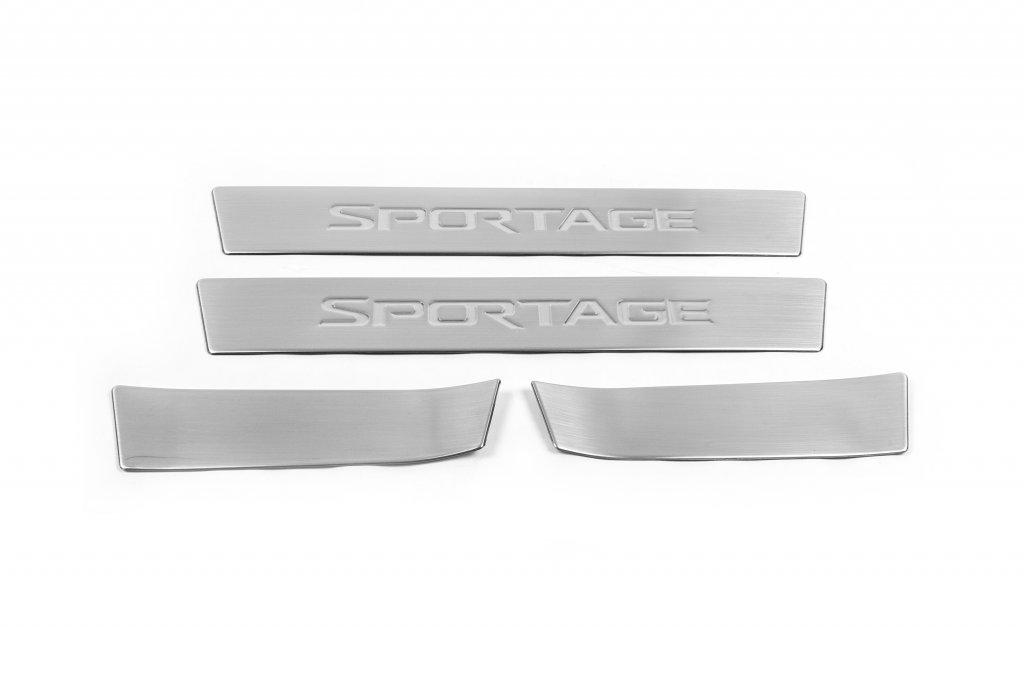 Накладки на пороги Omsa Line для Kia Sportage 2010-2015 гг. Хром