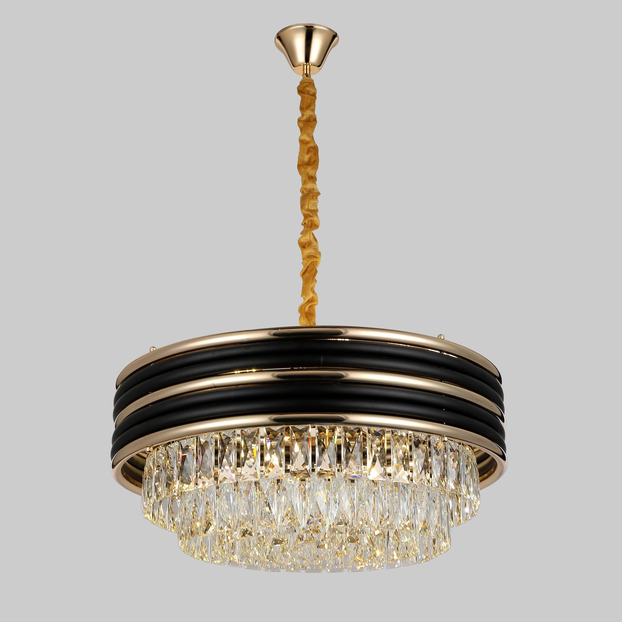 Люстра Royal круглая на 8 ламп 60 см Черно-золотой Люстра Royal круглая на 8 ламп 60 см Черно-золотой