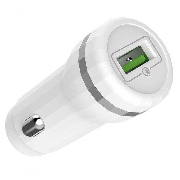 Зарядний пристрій автомобільний Hoco Z27 Staunch dual port in-car charger 2 USB 2.4 A White (01272)