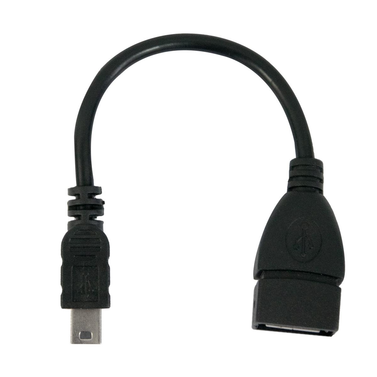 Перехідник OTG USB-Mini USB тип-B 10 см Чорний (1009885-Black) - фото 3