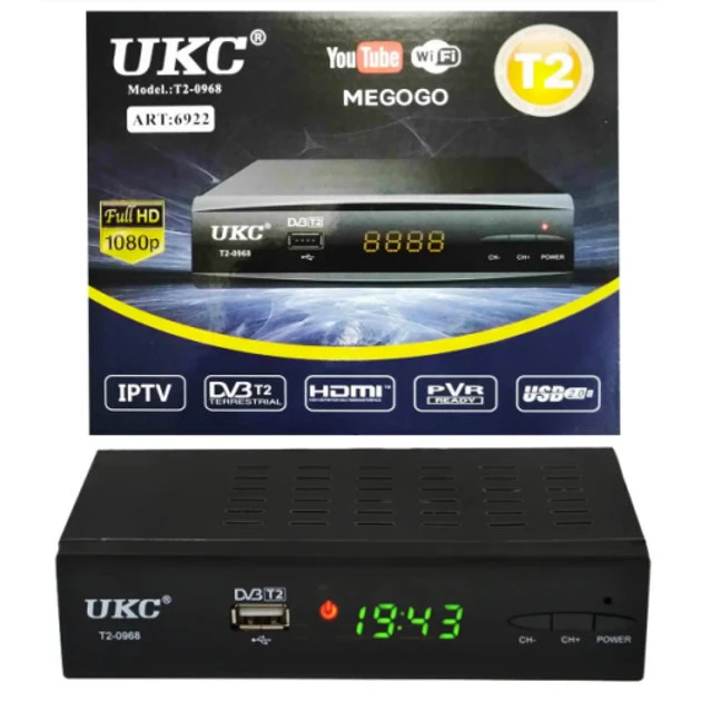 Цифровой эфирный приемник с экраном DVB-T2 UKC T2-0968 IPTV/YouTube/WiFi/MP4 Черный - фото 8