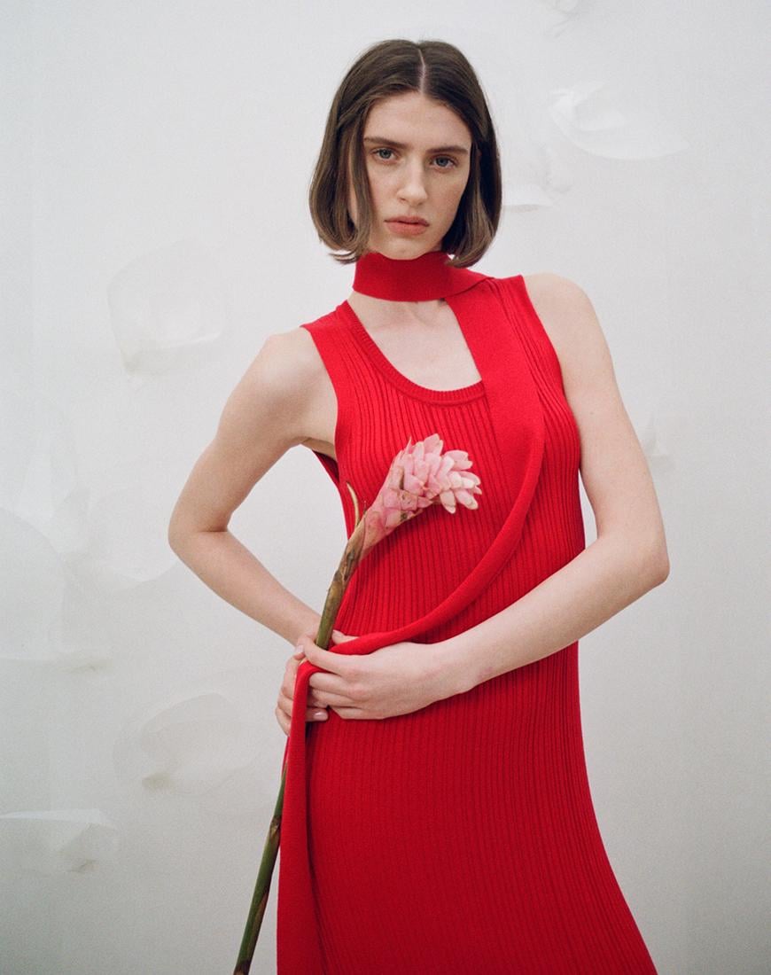 Сукня з шарфом Flora SAVOUR червона One size - фото 3