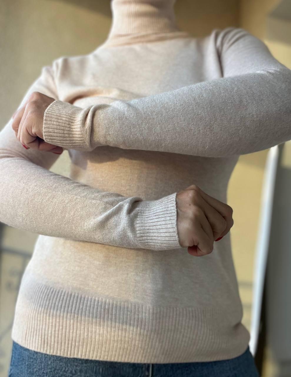 Гольф жіночий A-N 202 водолазка високе горло OS Бежевий (3028) - фото 5 Гольф жіночий A-N 202 водолазка високе горло OS Бежевий (3028) - фото 5