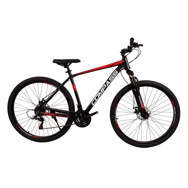 Велосипед CrossBike COMPASS 29" 20" Чорний/Червоний (600)