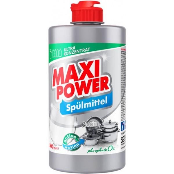 Засіб Maxi Power для миття посуду Платинум 500 мл