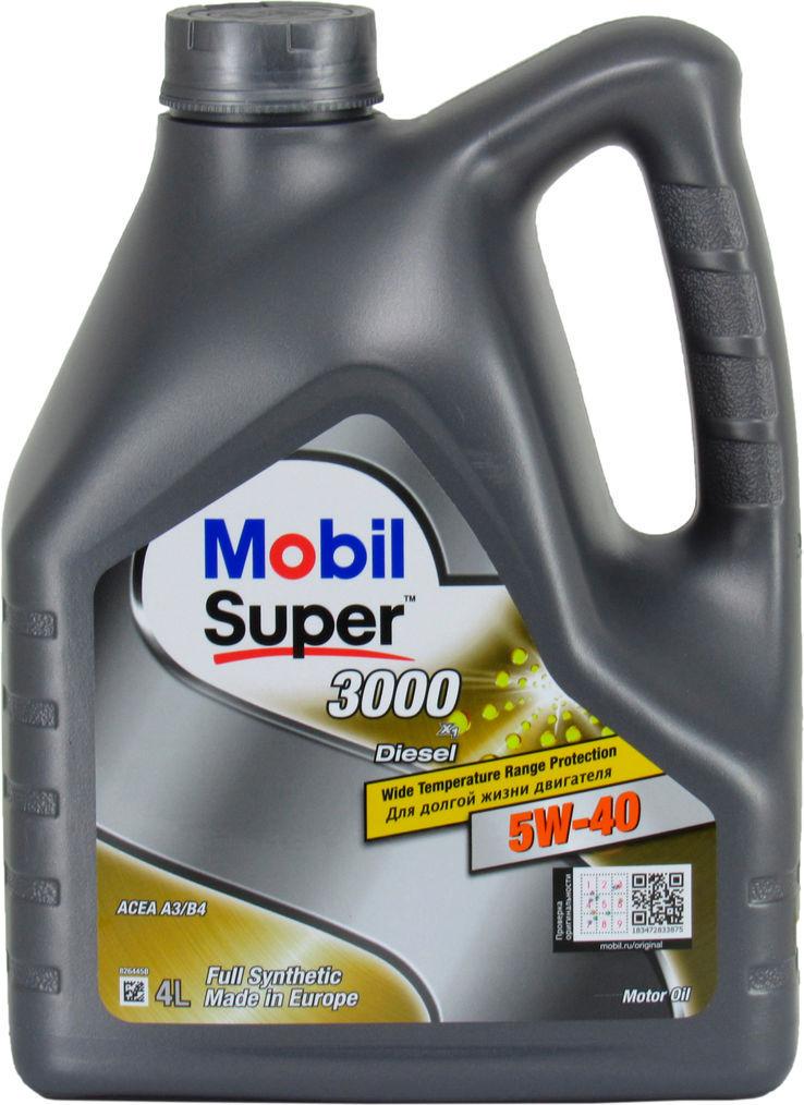 Моторное масло Mobil Super 3000 Diesel X1 152572 дизель 5W-40 4 л (1400542) - фото 1