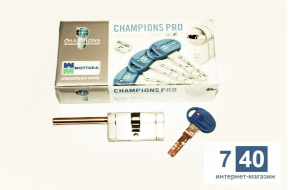 Цилиндр для замков Mottura Champions Pro CP4P 102 мм 71х длина штока до 80 мм ключ-тумблер Золотой (7144017) - фото 4