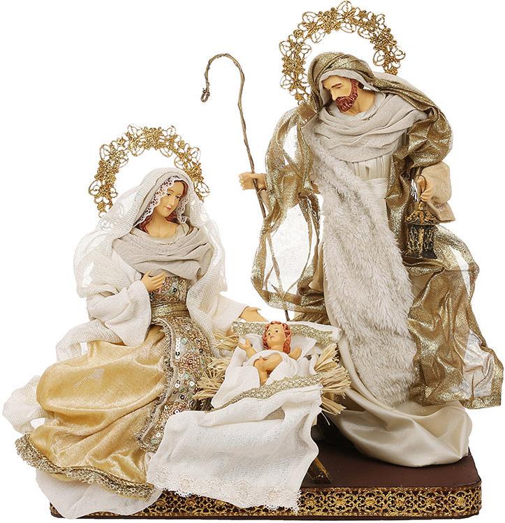 Композиція різдвяна декоративна Вертеп на підставці 3 шт. 45 см Золотий