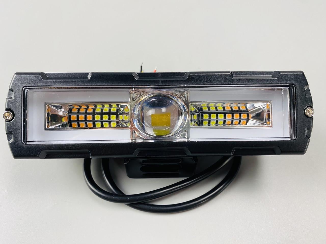 Фара прямоугольная LED 25W Объемная 3D линза 12-80V желтый и белый свет с четким пределом света защита IP67