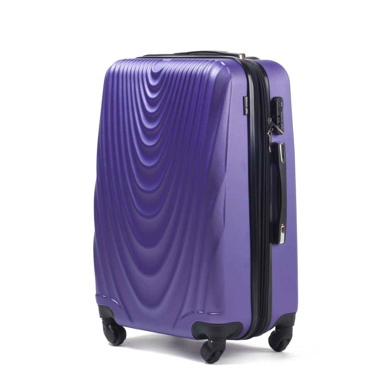 Чемодан пластиковый Wings 304 средний на 4 колесах 66х43х27 см 66 л Фиолетовый