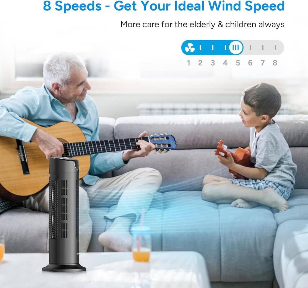 Вентилятор баштовий Dr.Prepare для спальні й офісу 8 швидкостей пульт та таймер 25 дБ - фото 4 Вентилятор баштовий Dr.Prepare для спальні й офісу 8 швидкостей пульт та таймер 25 дБ - фото 4