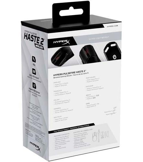 Мышка игровая HyperX Pulsefire Haste 2 RGB-подсветка комбинированное подключение Bluetooth USB 1,8 м Black (627021) - фото 10