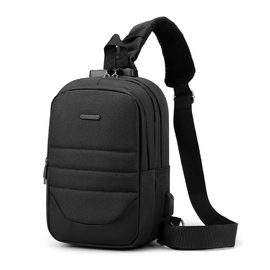 Мужская сумка через плечо Royal Bag ATN01-T-X2026-1A на два отдела Черный (6300)