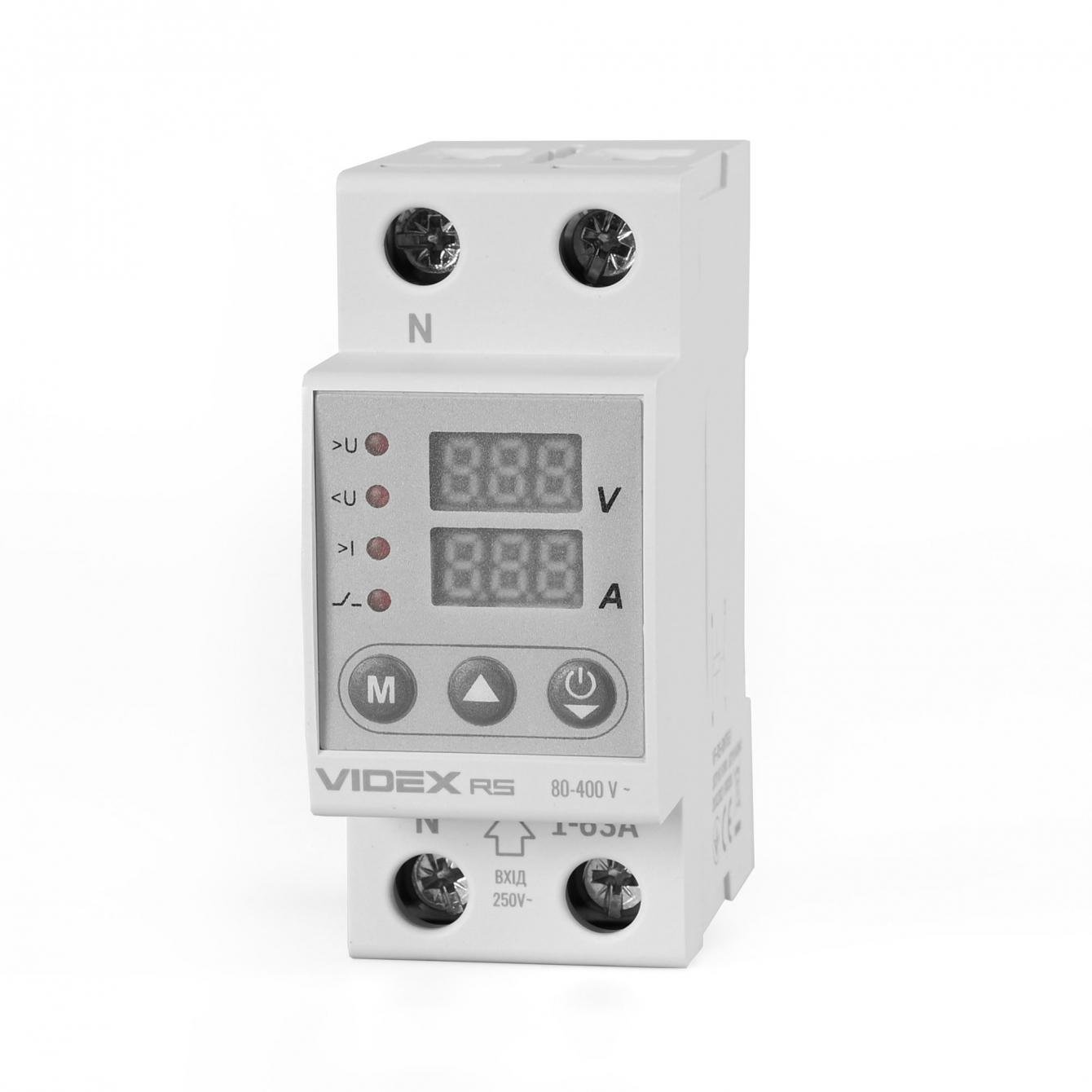 Реле контроля напряжения и тока Videx RESIST 145-300В 1-63А (VF-RS-RNT63)