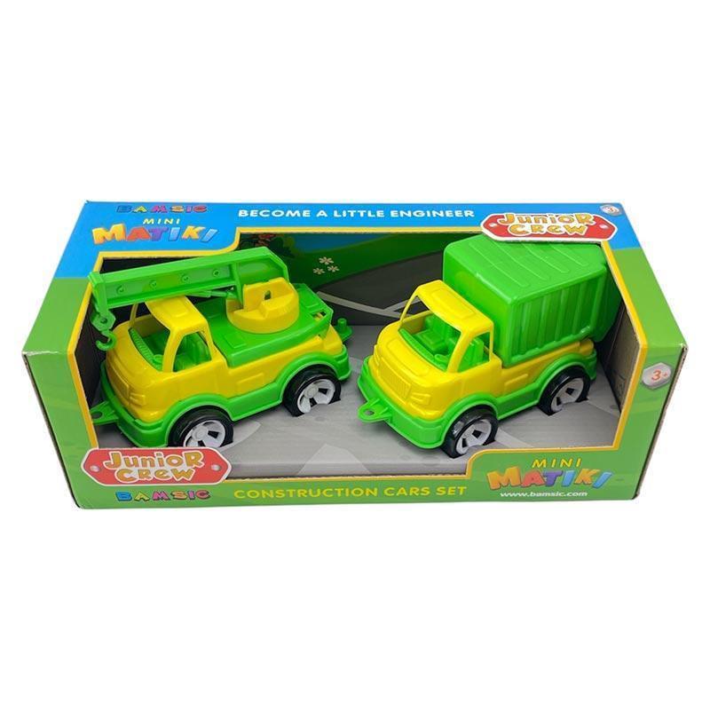 Набір машинок Бамсік Кран з сміттєвозом 002/15 Yellow/Green (2812457020)