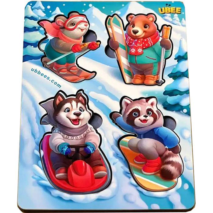 Деревянный вкладыш с фоном Игры в снегу (228338)
