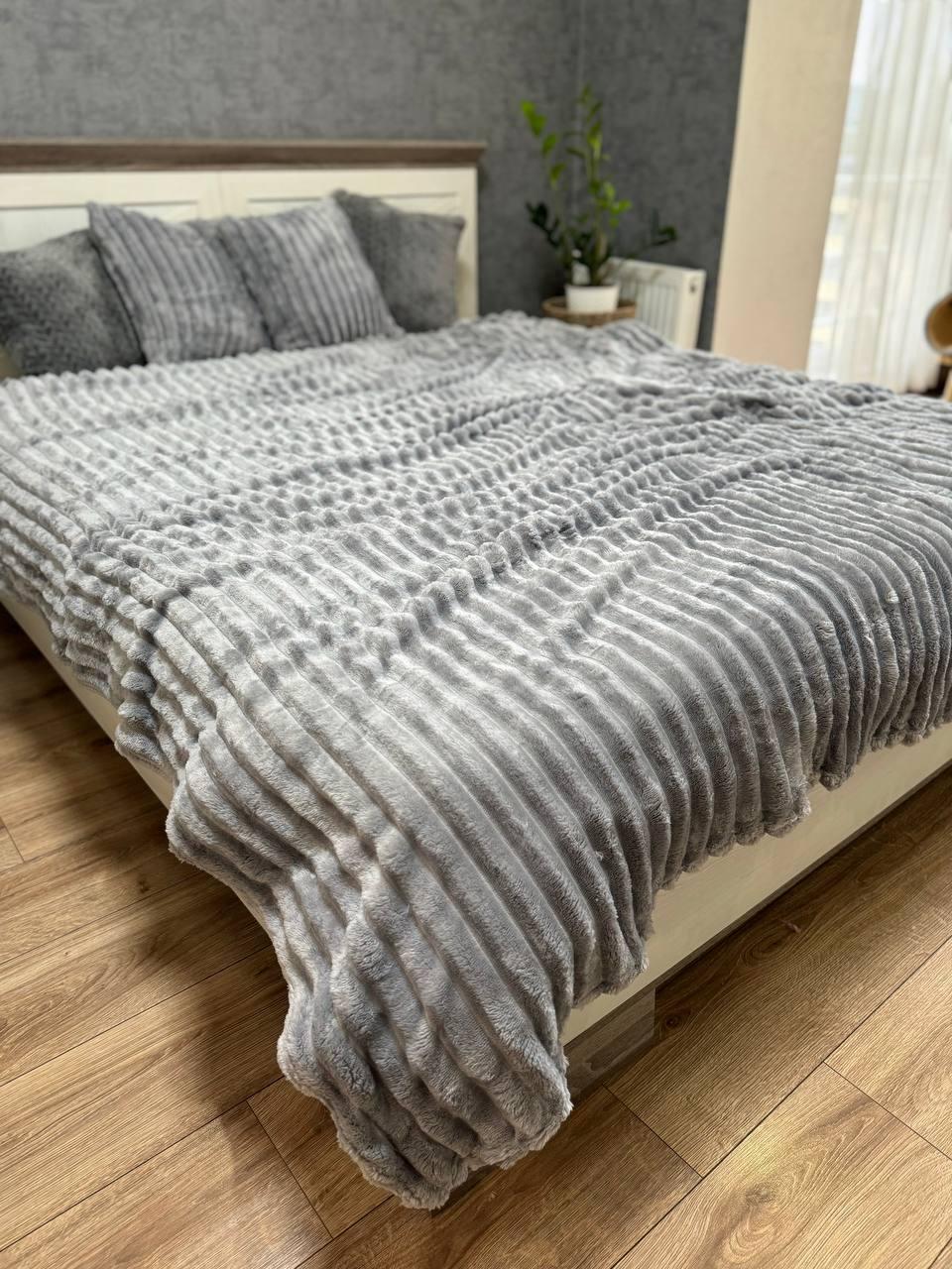 Плед плюшевий 200х230 см Сірий (Д-Mpled003/1-02) - фото 2