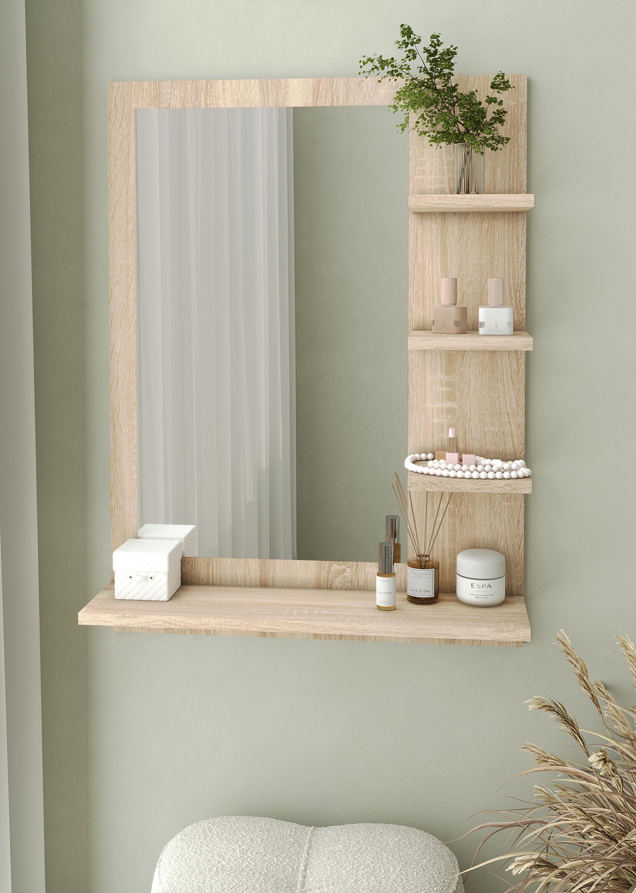 Зеркало с полками настенное Nt-2 600x800x150 мм Дуб сонома (sr25-nt2-sonoma)