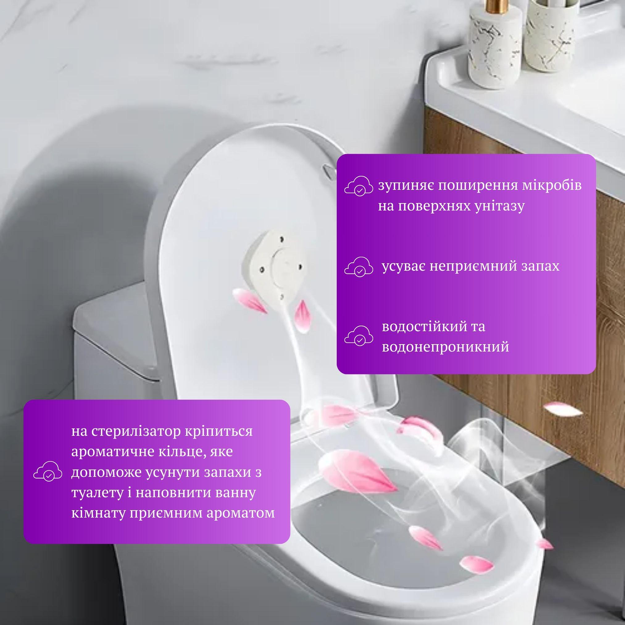 Ультрафіолетовий стерилізатор унітазу з підсвічуванням 9х9 см Білий - фото 3 Ультрафіолетовий стерилізатор унітазу з підсвічуванням 9х9 см Білий - фото 3