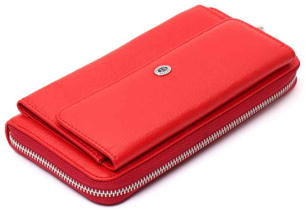 Кошелек-клатч из натуральной кожи ST Leather ST027 Красный