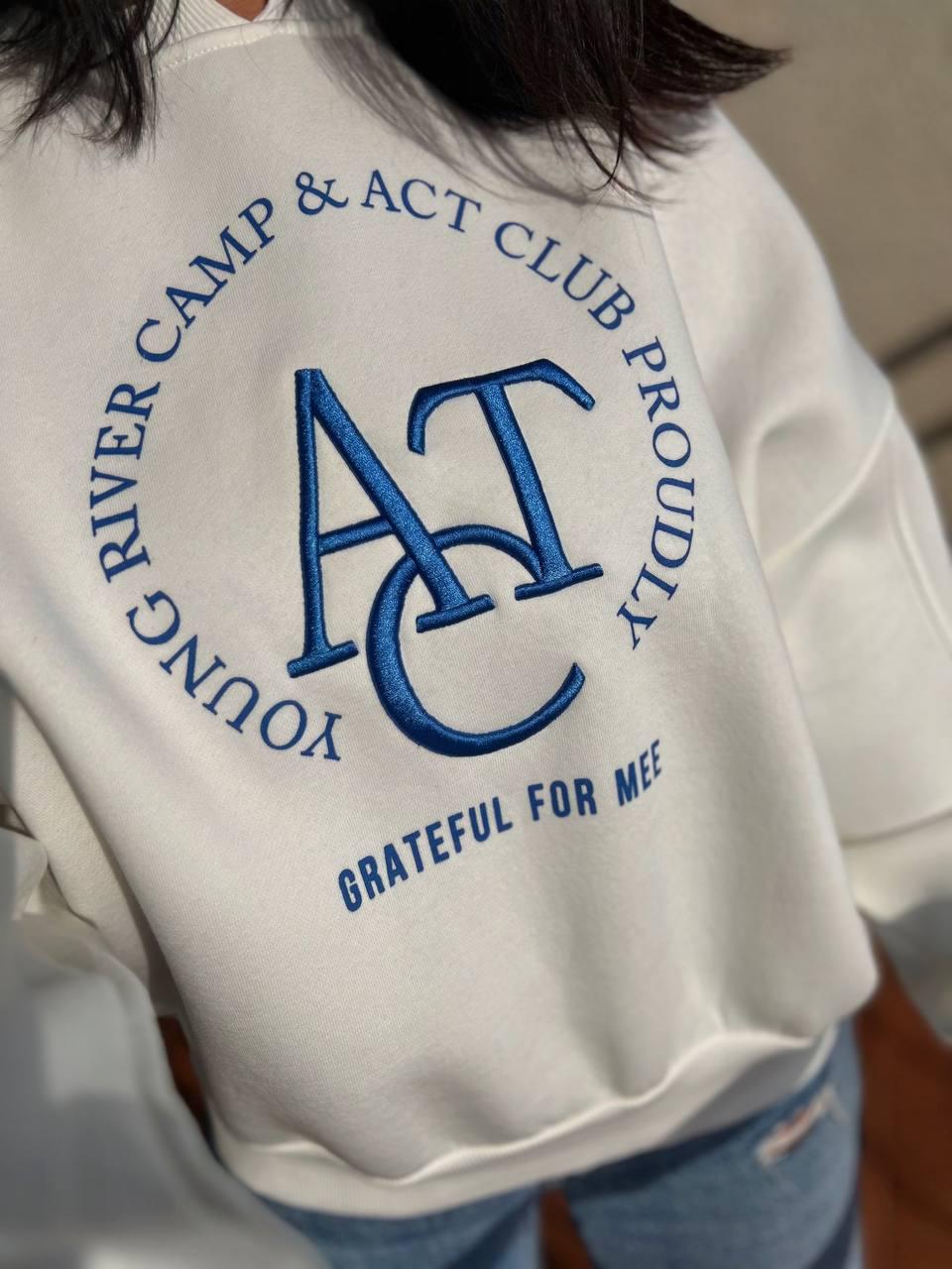 Свитшот женский OLIVIA 2479 широкий утепленный вышивка OS Белый (1130) - фото 2