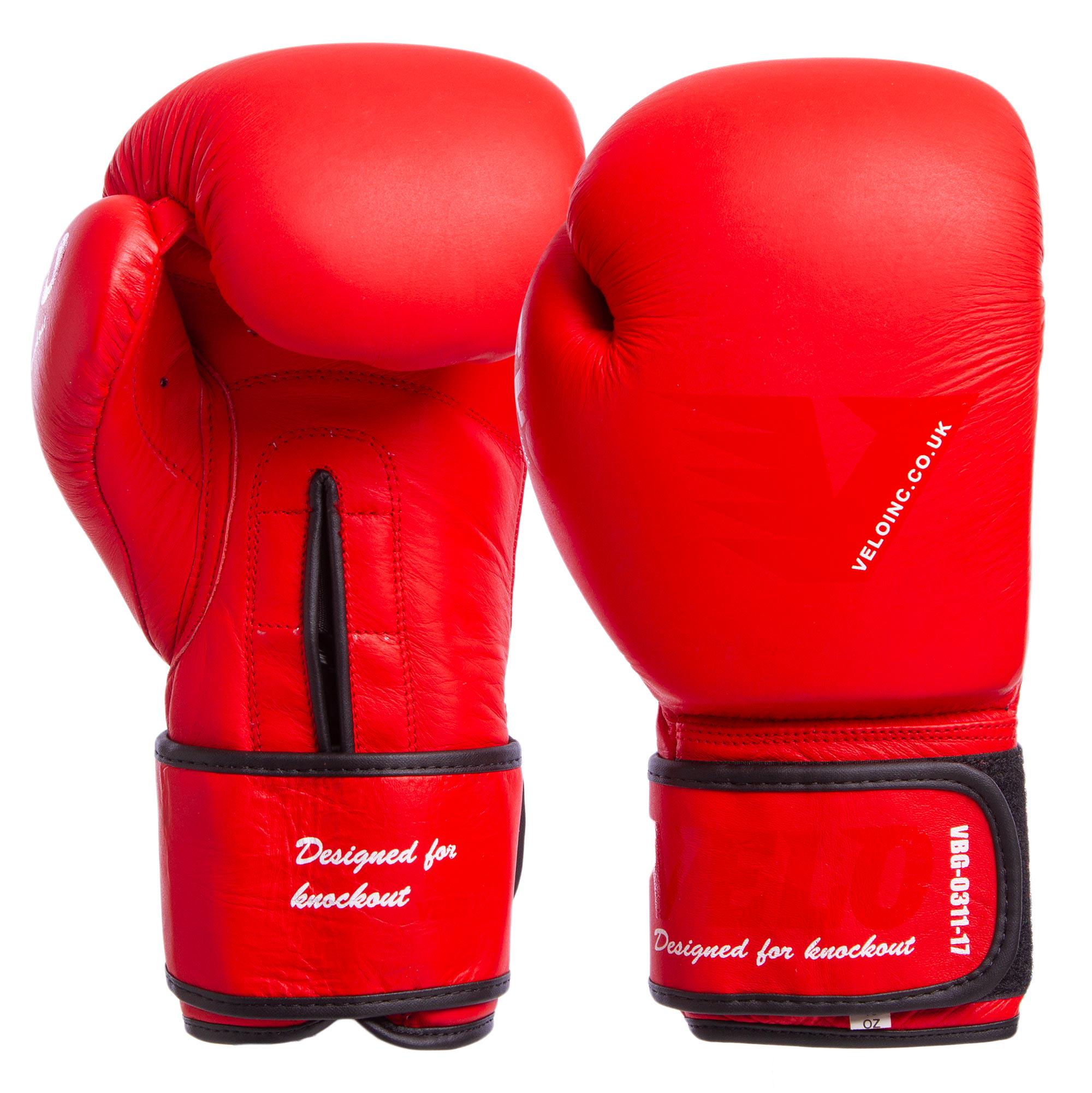 Перчатки боксерские Velo Pro 14oz Красный (VL-8187_Красный_14_унции)
