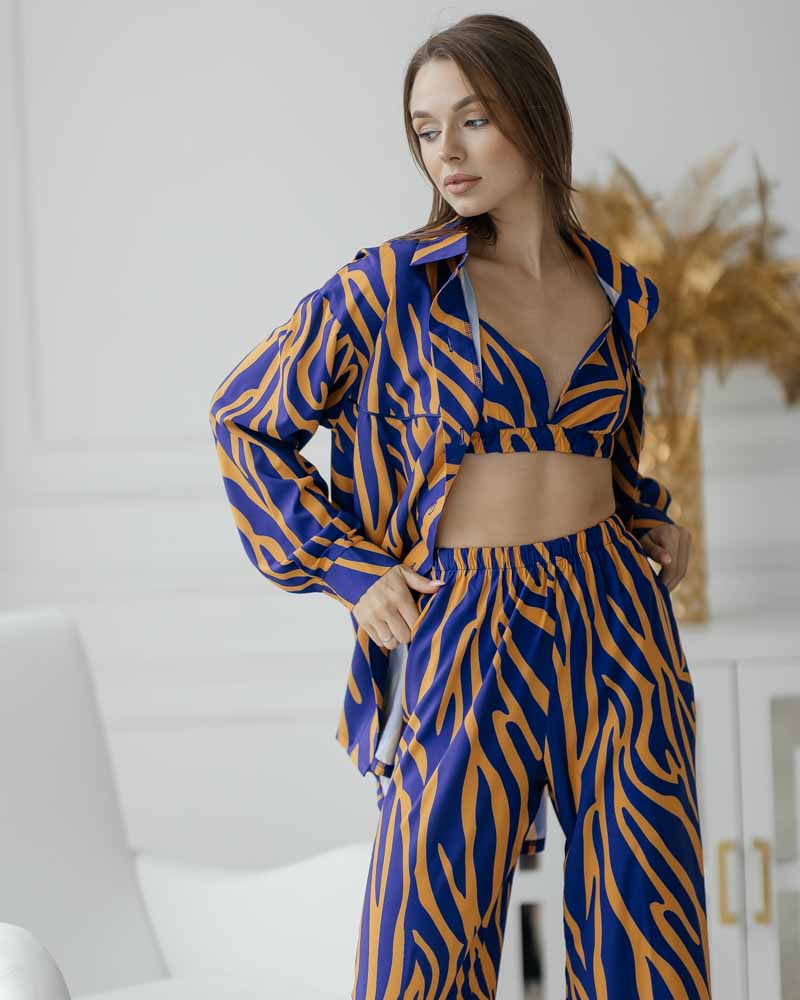 Піжама жіноча Модельєр 7748 р. 44 Синьо-жовтий (11521) - фото 3 Піжама жіноча Модельєр 7748 р. 44 Синьо-жовтий (11521) - фото 3