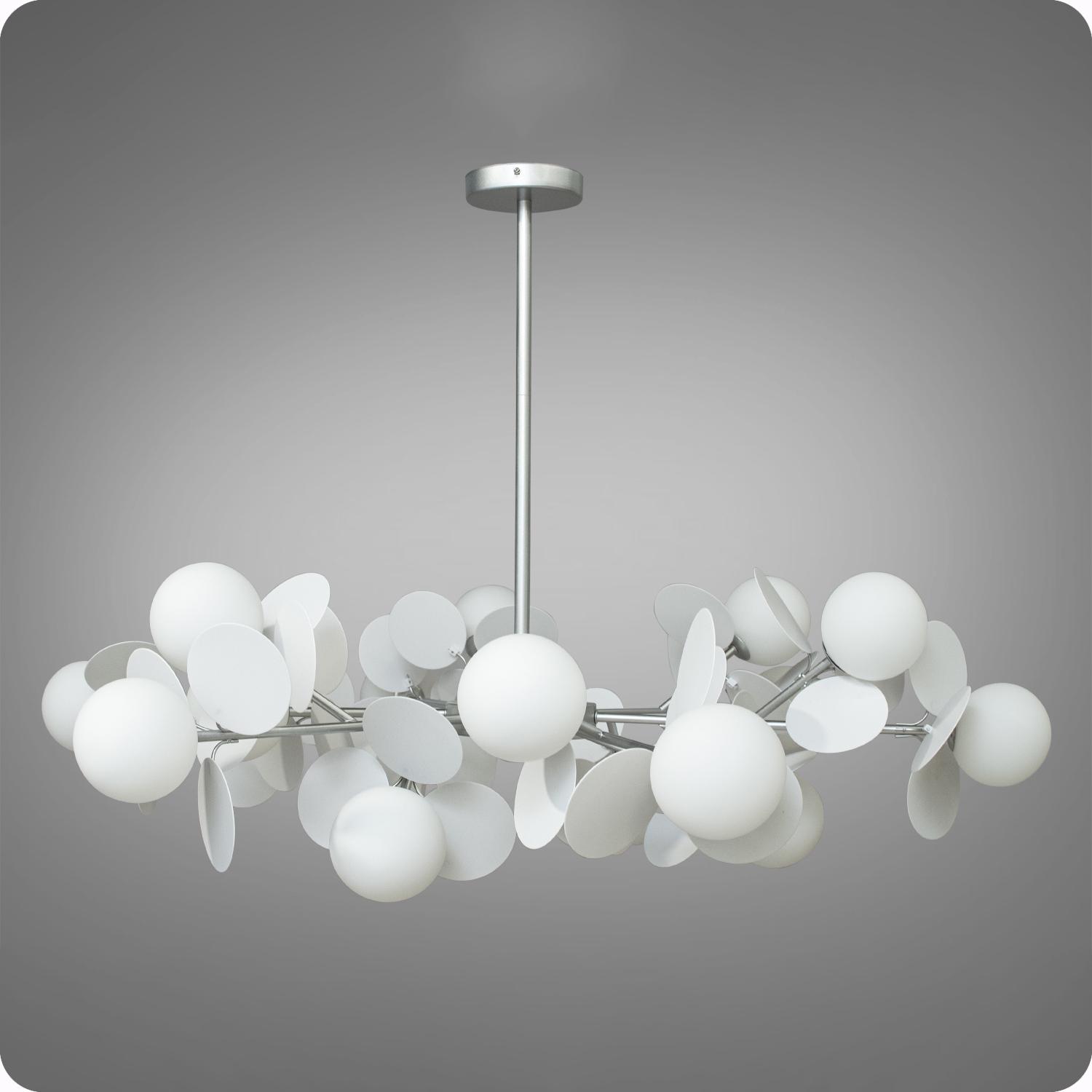 Люстра подвесная 517 Dlight на 18 ламп Хром/Белый (01682)