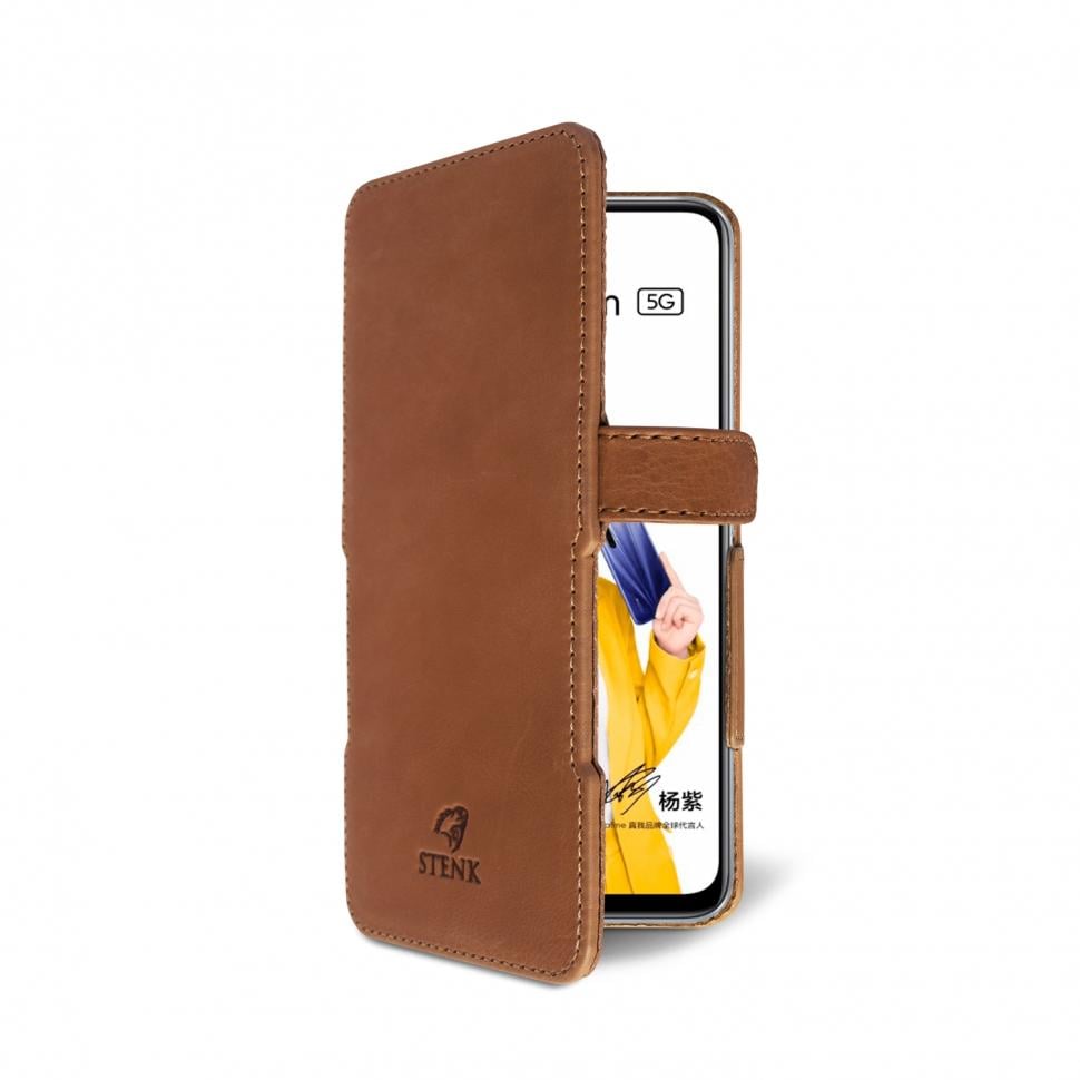Чехол книжка Stenk Prime для Realme X50m 5G Коричневый (67513)