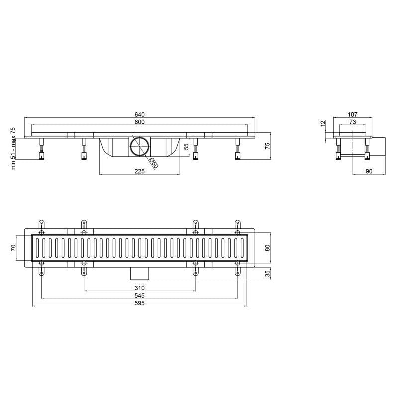 Трап для душу лінійний Q-tap Dry FA304-600 із сухим затвором (SD00038746) - фото 6