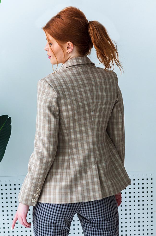 Пиджак Lipar 1066 притален в клетку р. 40 Бежевый (16935861) - фото 2 Пиджак Lipar 1066 притален в клетку р. 40 Бежевый (16935861) - фото 2