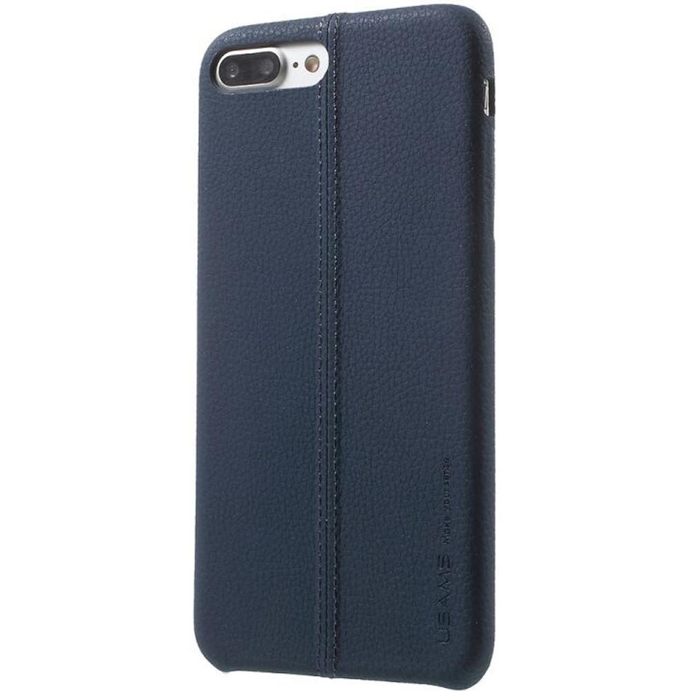Кожанный чехол накладка Usams Joe Series for iPhone 7/8 Plus, Blue