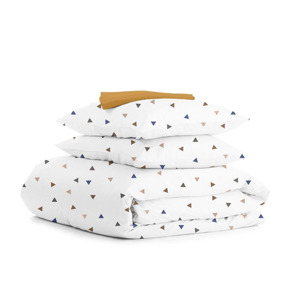 Комплект полуторної постільної білизни Cosas Delta Color Mustard на гумці 160x220 см (4822052081198)