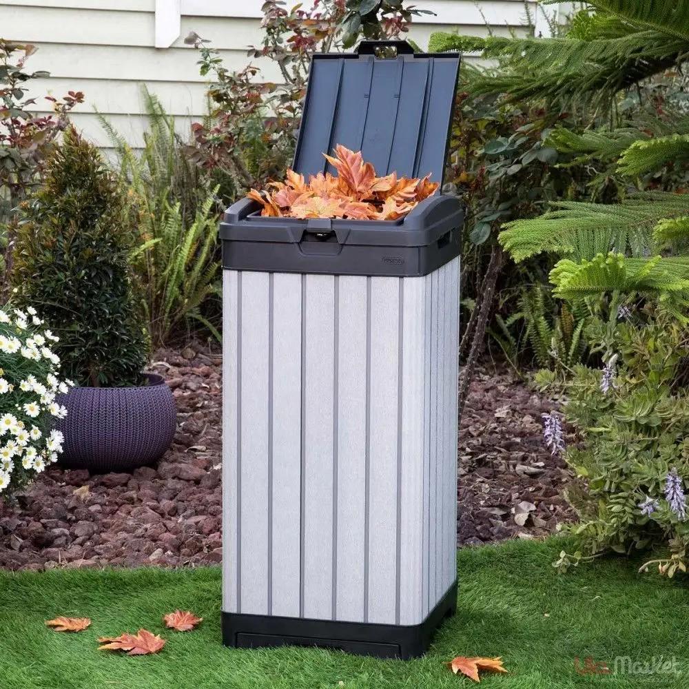 Контейнер для мусора Keter Rockford Waste Bin 125 л Серый (236996) - фото 5