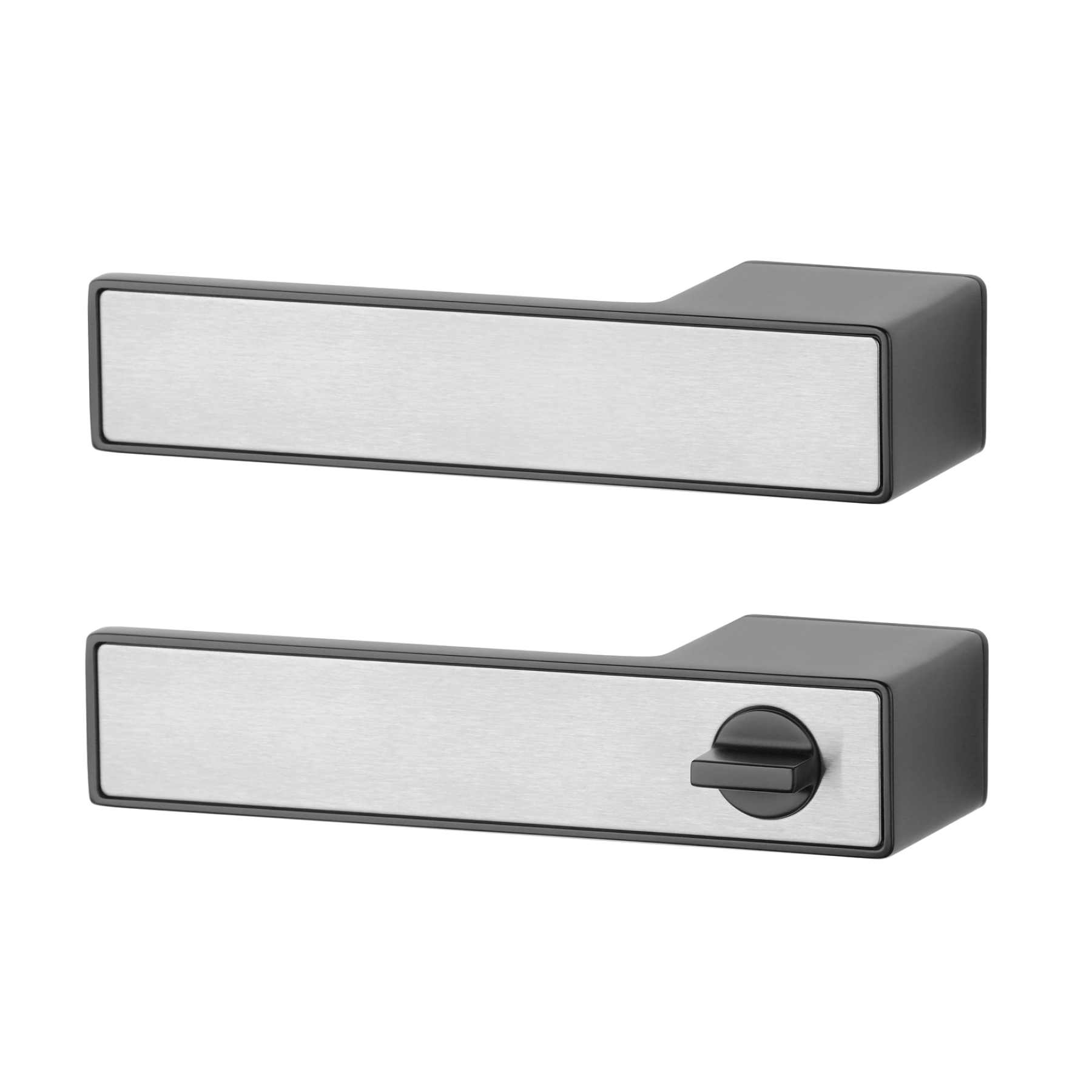 Дверная ручка APRILE Hedera RTH 2 шт. под вставку с WC-фиксатором левая Черный матовый/Нержавеющая сталь (49-858)