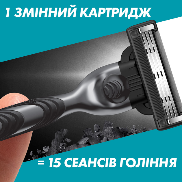 Лезвия для бритья Gillette Mach3 Charcoal 4 шт. (990JEH) - фото 3