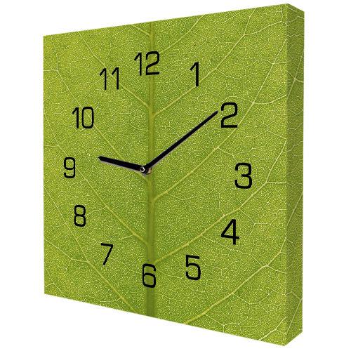 Часы настенные Листик на холсте 35x35 см (CH_O_14I002)