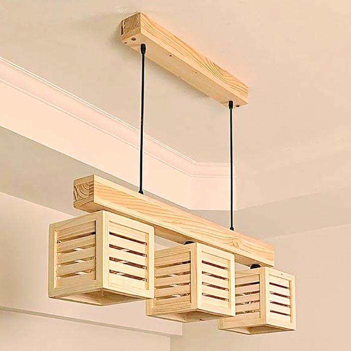 Подвесной светильник из дерева Бакон Бланже (ЛЮС-004001)