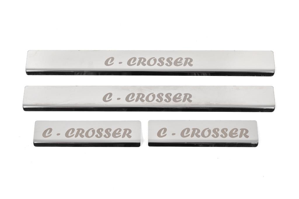 Накладки на пороги Carmos для Citroen C-Crosser нержавеющая сталь Хром