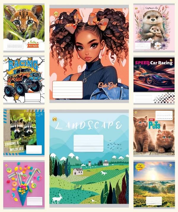 Зошити учнівські у лінійку Тетрада ТЕ42103 Мікс 12 арк. 25 шт. в уп. (MTT-183917)