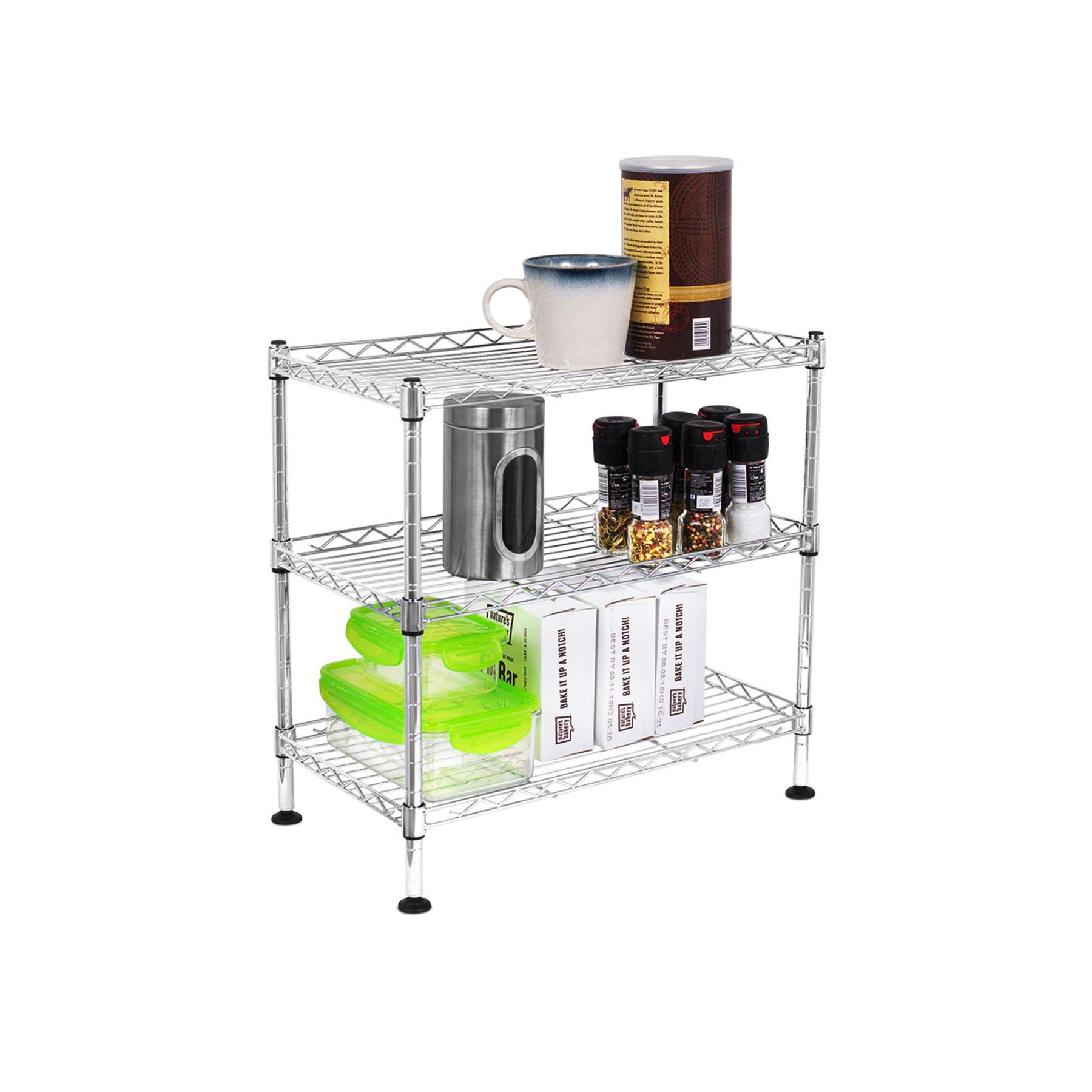 Органайзер міні-стелаж металевий 3 полки 45х25х45 см Хром - фото 7 Органайзер міні-стелаж металевий 3 полки 45х25х45 см Хром - фото 7