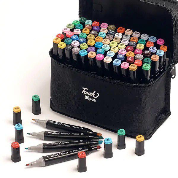 Набор скетч маркеров Touch Raven для рисования в чехле 80 цветов (198+151)