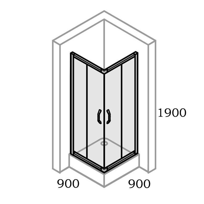 Душова кабіна HUPPE Classics 2 C20103.069.321 90x90x190 см Хром (113838) - фото 2
