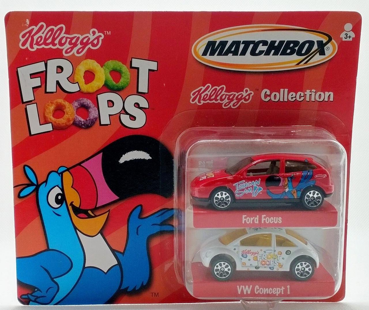 Игрушечные машинки Matchbox Ford Focus & VW Concept 1 Beetle 2002 Kellogg s Collection 2 шт. (97423)