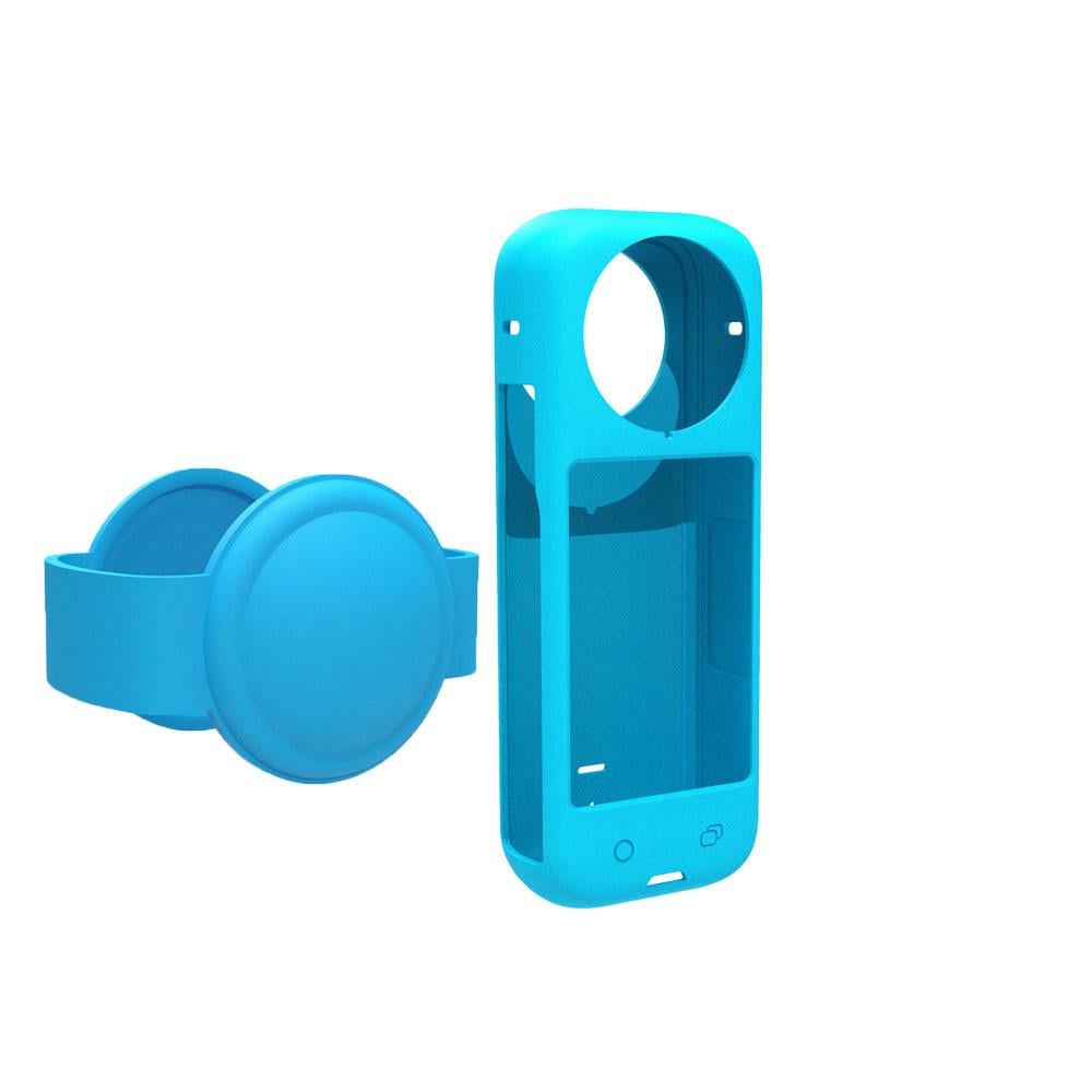 Чохол для камери силіконовий Insta360 X4 і кришка-ковпачок для об'єктива Блакитний