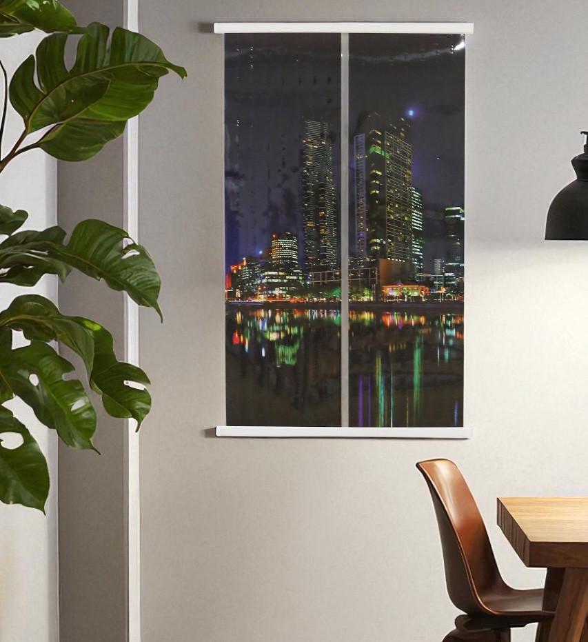 Инфракрасный обогреватель электрический картина настенная пленочная Небоскребы 100х63 (wkr-20003)