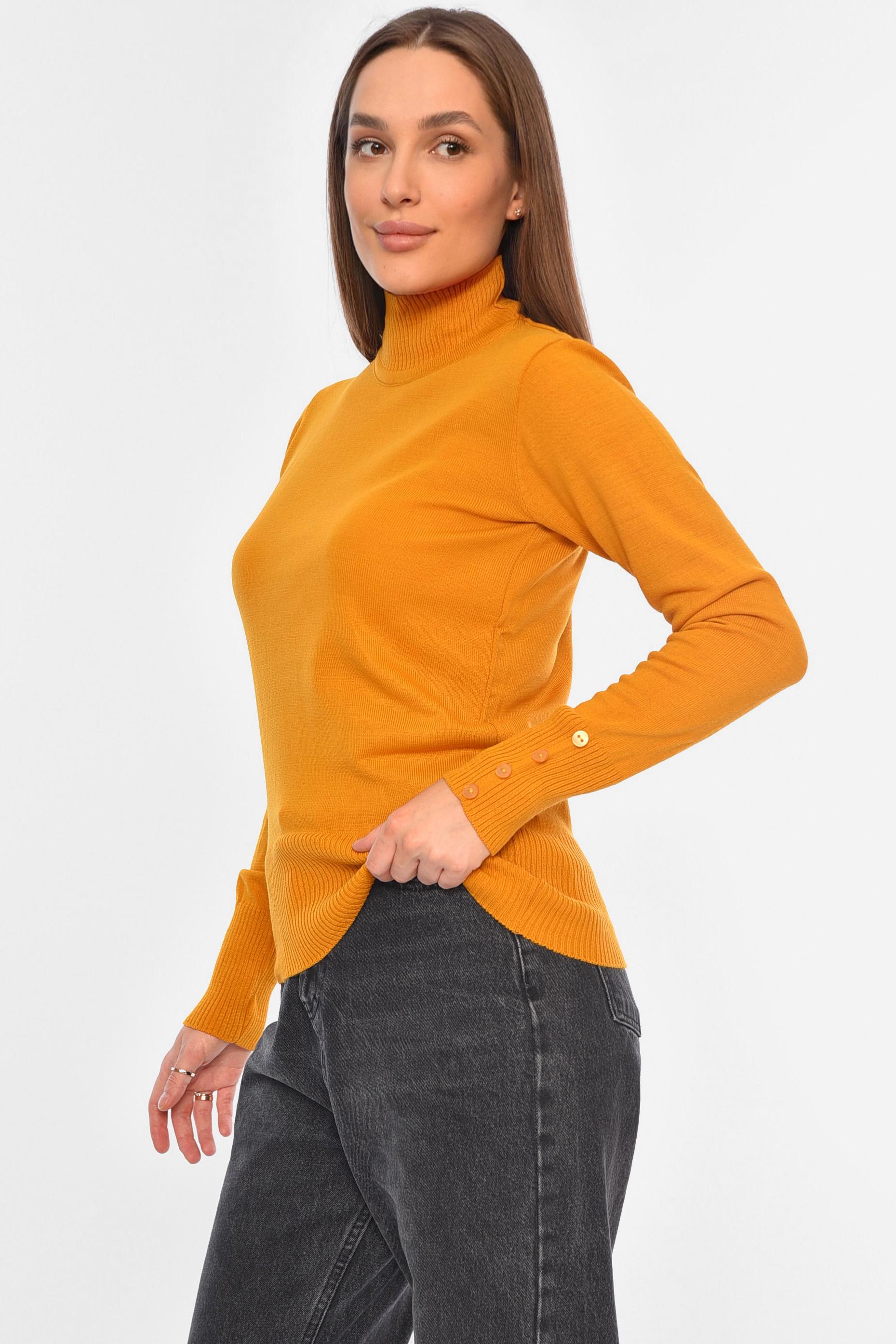 Гольф женский однотонный XL-S Горчичный (194573) - фото 2 Гольф женский однотонный XL-S Горчичный (194573) - фото 2