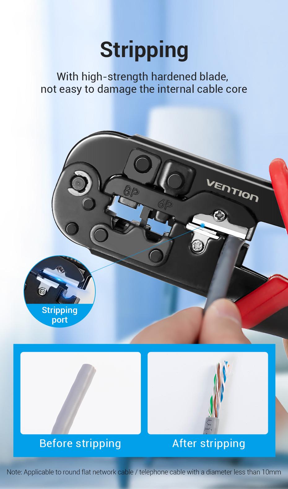 Кримпер Vention 8P 6P 4P для кабеля Cat 5e/6 185 мм (29516835) - фото 6
